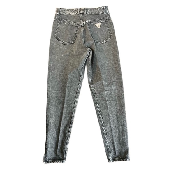 GUESS Vintage 80s Denim Black High Rise Tapered Leg Mom Jeans Ankle Zip Size 31 - Picture 1 of 11